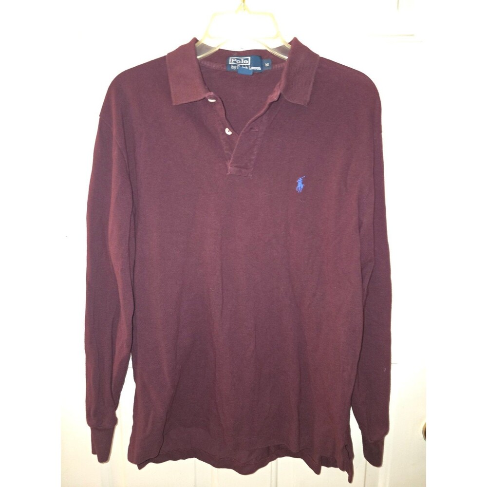 Polo Ralph Lauren Mens Long Sleeve Polo Shirt Size: Med - Dark Red